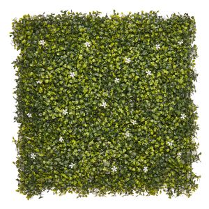 Hansmeier Pflanzenwand Buchsbaum | Vertikaler Garten | 50 x 50 cm | schnell montiert & erweiterbar | Sichtschutz | Wandpaneele | Kunstpflanze