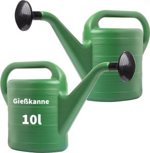 2friends - Robuste 10L Gießkanne, Klassisch Grün, 2er Set – Ideal für jeden Gärtner, UV-Beständig, Mit abnehmbarer Düse