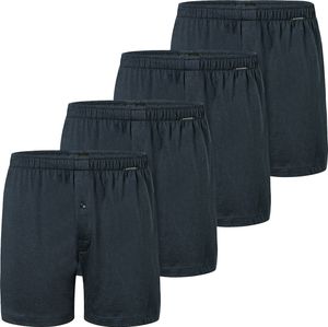 Schiesser 4er Pack Singel-Jersey Boxershorts Lockere Passform, Funktionale Knopfleiste, Weiche Single-Jersey-Qualität