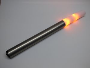 LED Fackel Flamme groß Amber Ein/Aus 495 mm Eisen gebürstet -#9237