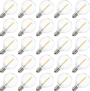 AC230V Globe LED G40 žiarovka 25-pack, pätica E12, IP44 vodotesná, teplá biela pre rozprávkové svetlá, domáce, párty a svadobné dekorácie