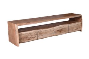 SIT Möbel TV-Lowboard aus Akazie natur | mit Baumkante | 4 Schubladen und 1 offenes Fach | B 190 x T 47 x H 45 cm | 13021-01 | Serie ALBERA