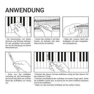 kwmobile Klavier Keyboard Noten Aufkleber - für 49 61 76 88 Tasten Instrumente - Vinyl Piano Sticker für weiße und schwarze Tasten - mit Anleitung kwmobile Klavier Keyboard Noten Aufkleber - für 49 61 76 88 Tasten Instrumente - Vinyl Piano Sticker für weiße und schwarze Tasten - mit Anleitung