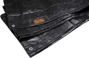 BLACK+DECKER Anhängerplane - Abdeckplane 2 x 3 Meter - 10 Aluminiumösen - Polyester - Schwarz