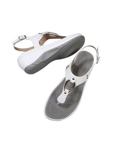 Damen Keilsandalen Sommer Einfache Und Atmungsaktive Sandalen,Farbe:Weiß,Größe:38