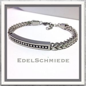 Edelschmiede925 herrlich stabiles Armband Edelstahl m Gravur mögl.