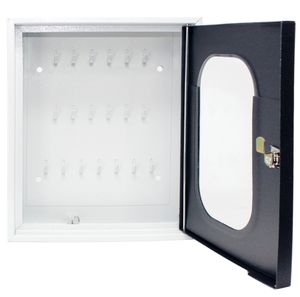 METALPLUS Schlüsselkasten mit 20 Haken, abschließbar, Acrylglas Fenster - 2178/1