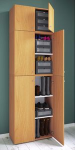 LonaXXL Schuhschrank 6 Türen Buche Nachbildung.
