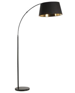 BELIANI Stehlampe Schwarz 197 cm aus Metall mit Stoffschirm langes Kabel mit Schalter Bogenlampe Modernes Design