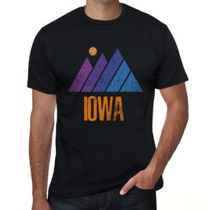 Herren Grafik T-Shirt Berg-Iowa – Mountain Iowa – Öko-Verantwortlich Vintage Jahrgang Kurzarm Lustige Druck Geburtstag Geschenk Mann