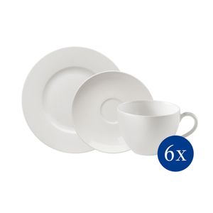 vivo - Villeroy & Boch Group Basic White Kaffee Set 18tlg. Premium Porcelain weiß 1952777126  / ! Vorteilset mit 2  * diesem Artikel und 4 EKM Living Trinkhalme aus Edelstahl  !