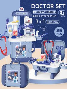 D&I Arztkoffer 3in1 Rollenspiel Doktorset Doktorspiele mobiles Arzt Set mehrteilig / Kinderspielzeug für Kinder ab 3 Jahre