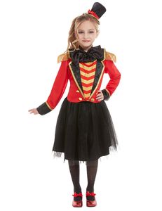 Zirkusdirektor-Kostüm für Mädchen Dompteur rot-gold-schwarz