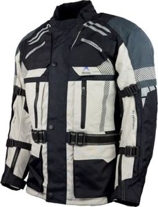 Roleff RO775 Motorradjacke – Beige-Schwarz-Grau, wasserdicht, atmungsaktiv & mit Protektoren Motorradjacke Roleff Größe: 3XL,
