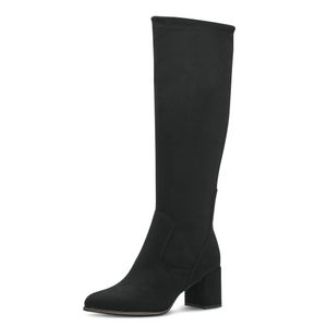 MARCO TOZZI Damen Stiefel Stretch Reißverschluss Blockabsatz 2-25500-41, Größe:39 EU, Farbe:Schwarz