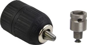 Trade-Shop Bohrfutter + Vierkant-Adapter inkl. Schraube zum Umbau von Schlagschrauber in Bohrmaschine / 1/2" x 20 UNF Gewinde, Spannbereich 2-13mm