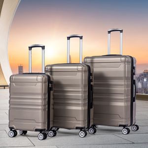 Flieks Sada 3 pevných cestovných kufrov na kolieskach so zámkom TSA a otočnými kolieskami M+L+XL