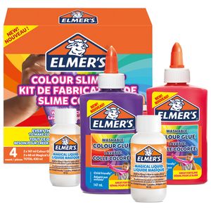 Elmer's Colour Slime Kit | Zubehör für Schleim enthält auswaschbaren, farbigen PVA-Kleber | farblich sortiert | mit magischer Schleim-Aktivator-Lösung | 4-teiliges Kit