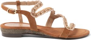 Lazamani Camila Damen Wildleder-Sandalen Cognac Größe 45