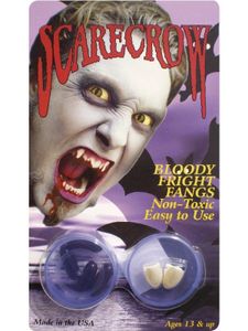 Vampirzähne Dracula Vampir Biss Zähne mit Blut Kapsel Kapseln Set