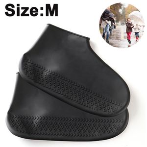 Regen Überschuhe, Wiederverwendbare Silikon Wasserdicht Schuhüberzieher, für Schuhschutz(Schwarz, M)