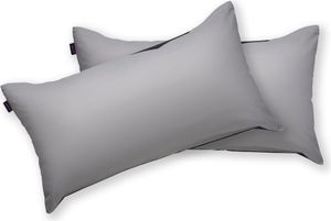 Brielle 2er Set 100% Baumwolle Kissenbezug mit verdecktem Reißverschluss 40 x 80 cm Graue Mischung