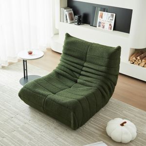 okwish Schlafsofas Relaxsessel mit Rückenlehne, Lazy Sofa, Indoor-Sitzkissen, faltbarer Meditationsstuhl, geeignet für Schlafzimmer, Wohnzimmer, Grün