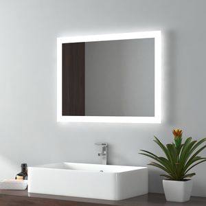 EMKE Lustro łazienkowe LED 45x60cm Lustro łazienkowe z oświetleniem 2 barwy światła 3000/6500K Lustro z oświetleniem Lustro ścienne z włącznikiem przyciskowym + antifog IP44 Energooszczędne EMKE Lustro łazienkowe LED 45x60cm Lustro łazienkowe z oświetleniem 2 barwy światła 3000/6500K Lustro z oświetleniem Lustro ścienne z włącznikiem przyciskowym + antifog IP44 Energooszczędne