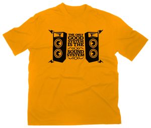 Styletex23 T-Shirt The Only Good System Is The Soundsystem, gelb, M