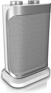 Brandson Heizlüfter 1500W, Keramik Heizlüfter mit Thermostat, 2 Leistungsstufen, Überhitzungsschutz, Automatische Abschaltung, Umkippschutz, 40° Oszillation, energiesparend, Weiß/Silber