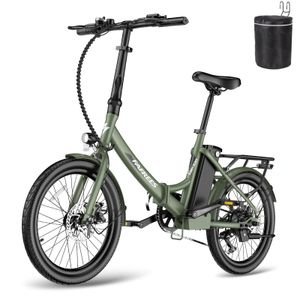 FAFREES F20 Light 20palcový 250W městský bicykl 36V/14,5Ah LCD Skládací a kompaktní elektrokolo - zelené barvy