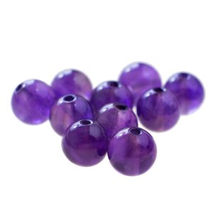 10 Edelsteine Perle Amethyst Zwischenperlen 6mm, lila hochwertig halbtransparent