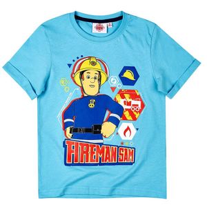 T-Shirt To Rescue | Feuerwehrmann Sam | Größe 98 - 128 | Kinder Jungen Shirt, Größe:110, Farbe:Hellblau