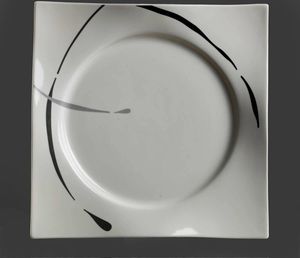 Ritzenhoff & Breker Dacapo Dessertteller, Geschirr, Porzellan, Grau / Schwarz / Weiß, 21 cm, 582826