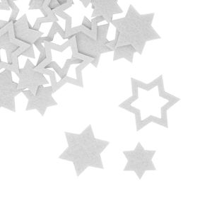 Oblique Unique 24 Filz Sterne Weihnachtsdeko Tischdeko Weihnachten 3 Motive - weiß
