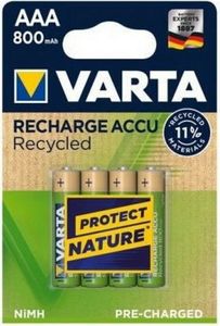 VARTA NiMH Akku "RECHARGE ACCU Recycled" Micro AAA 800 mAh