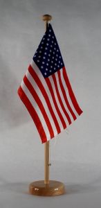 Tischflagge USA 25x15 cm mit Holzständer