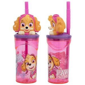 Paw Patrol Skye 3D Deckel Kinder Trinkbecher Becher integriertem Halm 360ml