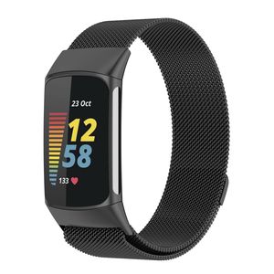 Strap-it® Fitbit Charge 5 Milanese Armband (Schwarz)