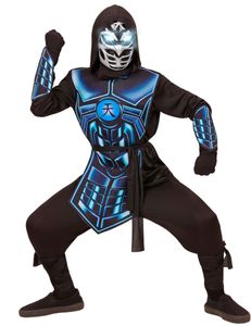 Kostüm Cyber Ninja mit Licht und Sound, Größe:140