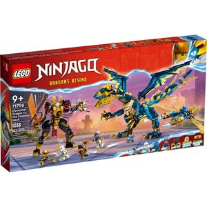 LEGO 71796 NINJAGO Kaiserliches Mech-Duell gegen den Elementardrachen, großes Set mit Drachen-Spielzeug, Action-Figur, Ninja-Flieger & 6 Minifiguren, Sammlerstück-Geschenk für Kinder, Jungen, Mädchen