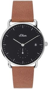 s.Oliver Damen Analog Quarz Uhr mit Leder Armband SO-3716-LQ