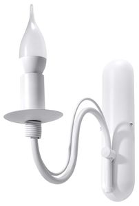 SOLLUX lighting Minerwa Wandleuchte mitgebogenem Arm, glamouröser Stil, Glühbirne E14 austauschbar, 1 x 40 W, Stahl, 6 x 25 x 25 cm, White