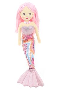 Softpuppe/Stoffpuppe Meerjungfrau als Kuscheltier und Spielzeug mit Glitzerstoff 45cm