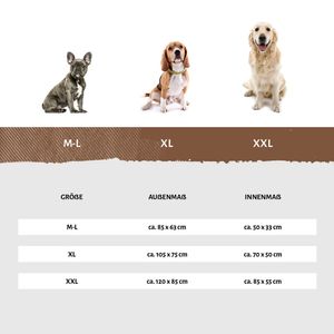 Knuffelwuff Hundebett Lotte aus Velours mit feinem Handwebcharakter XXL 120 x 85cm Grau