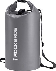 ROCKBROS Dry Bag Wasserdicht Seesack, Packsack für Wassersport, 20L, Grau
