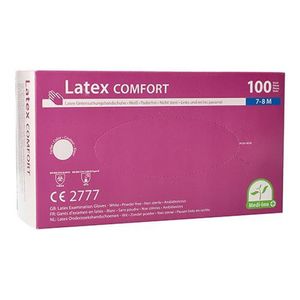 Medi-Inn Latex Comfort Natur Einmalhandschuhe puderfrei (M, 100 Stück)