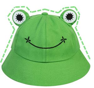 Buckethut für Erwachsene, Frosch, Anglerhut, Sonnenhut, Sommermütze aus Baumwolle, niedlicher Frosch-Hut für Damen
