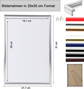 Ideal Life Kunststoff Bilderrahmen Wanddeko Collage Poster Bilder Foto Rahmen - Farbe: Schwarz | Format: 20x30
