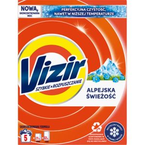 Prací prášek Vizir Alpine Fresh 275g - Účinný prostředek na praní, který odstraňuje veškeré nečistoty a zanechává oblečení svěží a čisté.